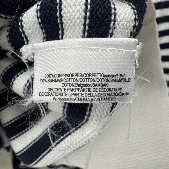 Brooks Brothers 3D Poppy‎ Sweater White Navy Striped Size XS Yacht Preppy Boho - Picture 9 of 10